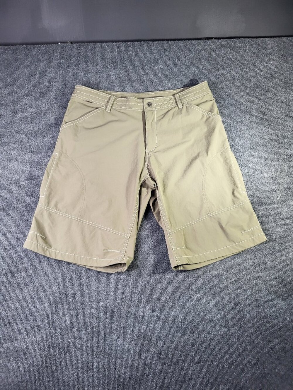 Kuhl Mens Silencr Kargo Shorts Khaki Size 40 Durable Outdoor Wear Ripstop
